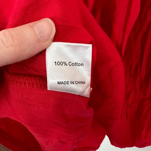 NWT Cranberry Red Cotton Balloon Sleeve Tiered Top Tees2urdoor 3XL XXXL zq - Picture 4 of 5